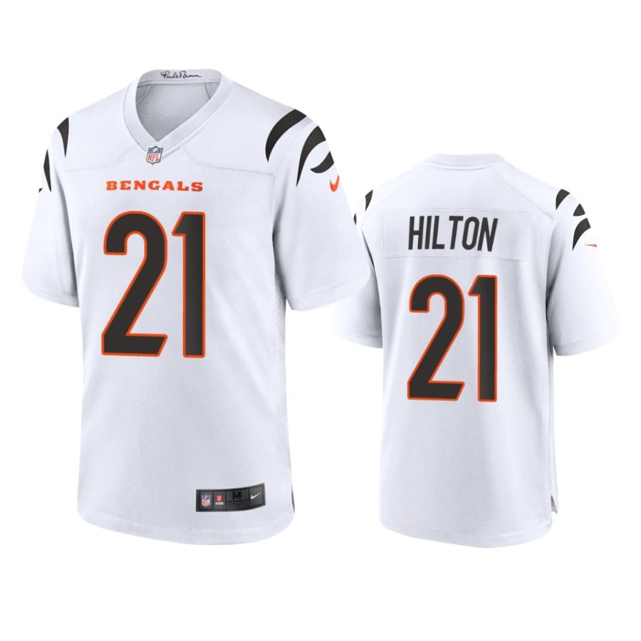 mike hilton bengals white game jersey