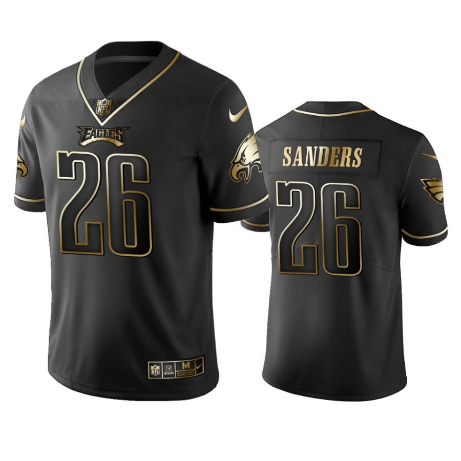 miles sanders eagles black golden edition jersey