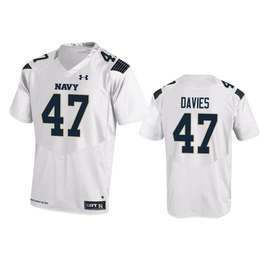 navy midshipmen daniel davies white replica football jersey