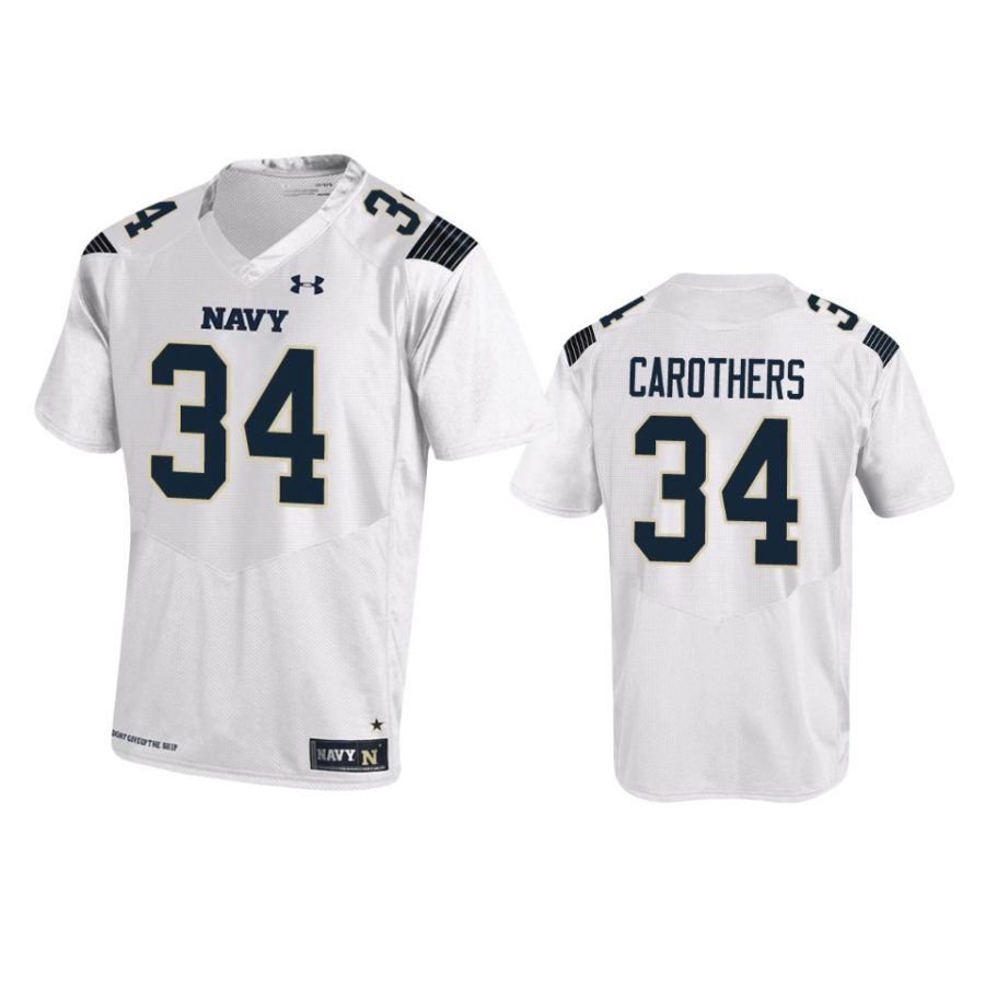 navy midshipmen jamale carothers white replica football jersey