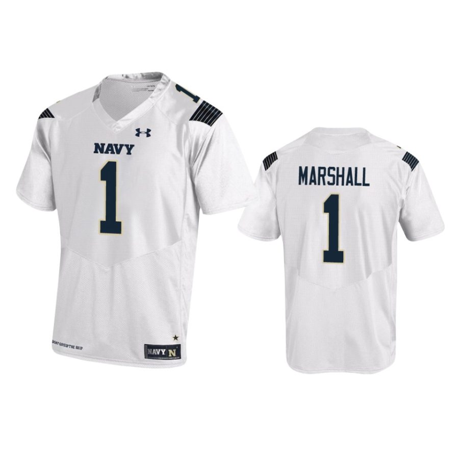 navy midshipmen john marshall white replica football jersey