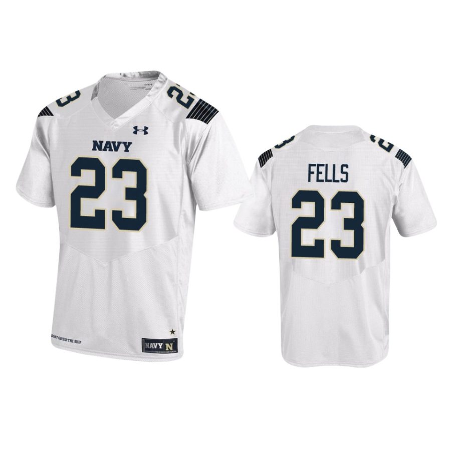 navy midshipmen myles fells white replica football jersey