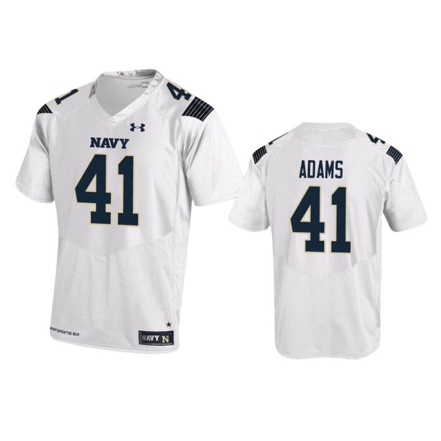 navy midshipmen terrell adams white replica football jersey