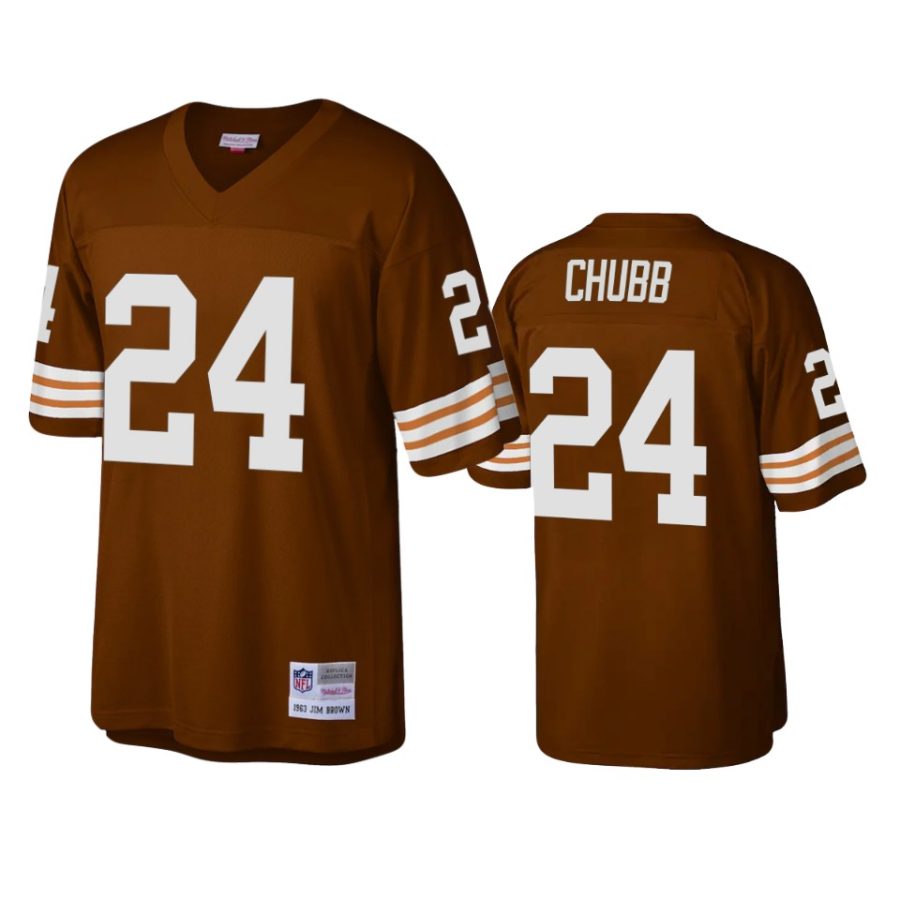 nick chubb browns brown legacy replica jersey