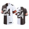 nick chubb browns brown white split game jersey