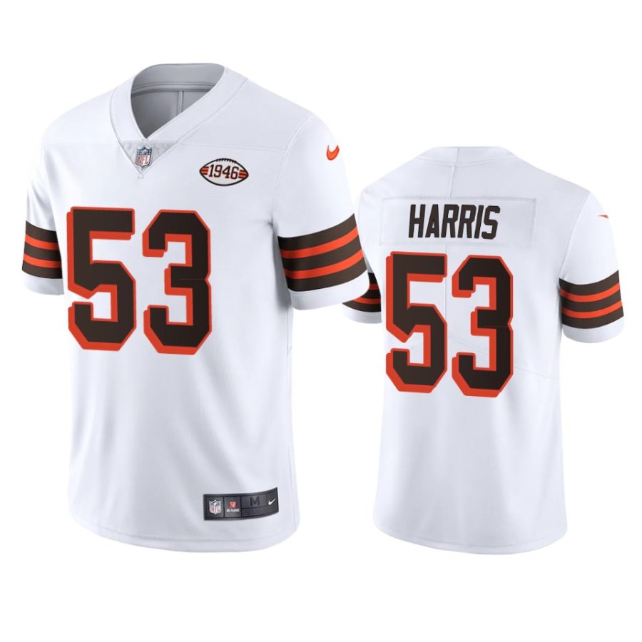 nick harris browns white 1946 collection alternate vapor limited jersey