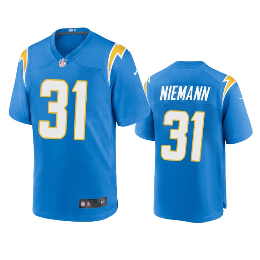 nick niemann chargers powder blue game jersey