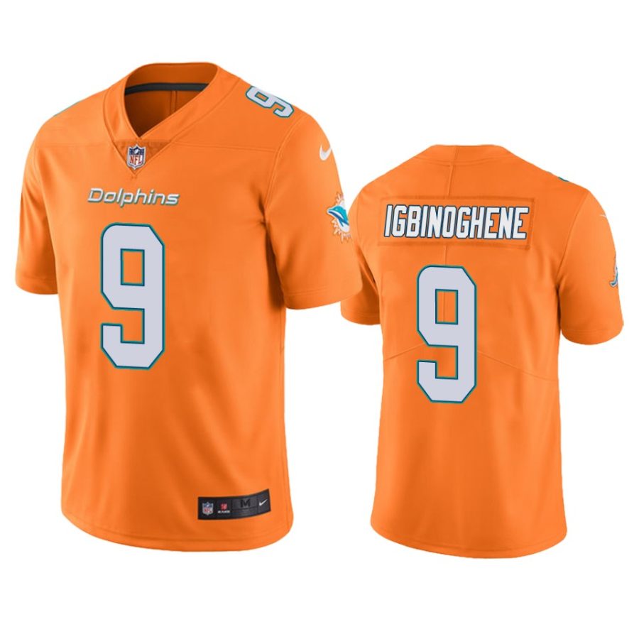 noah igbinoghene dolphins color rush limited orange jersey