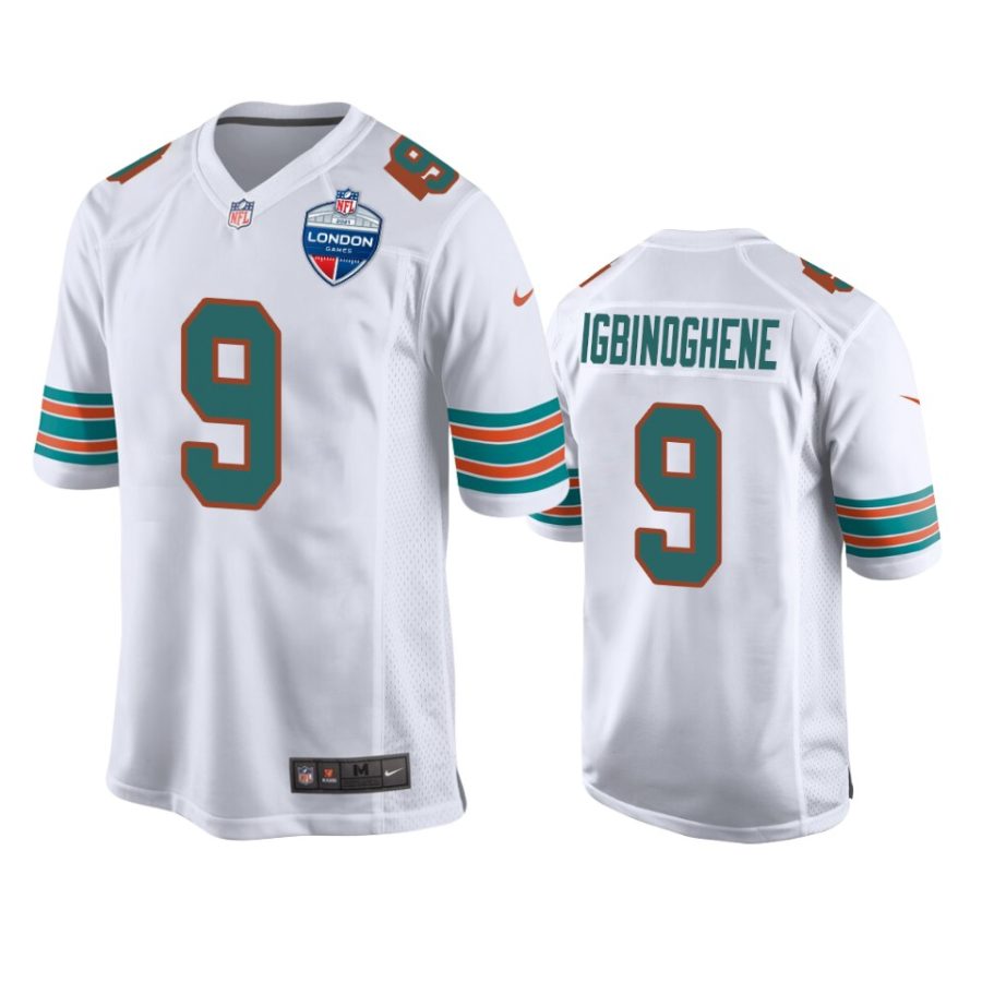 noah igbinoghene dolphins white 2021 nfl london game game jersey