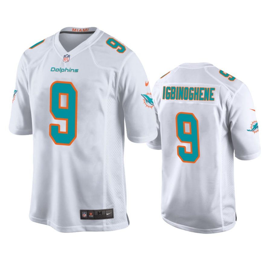 noah igbinoghene dolphins white game jersey