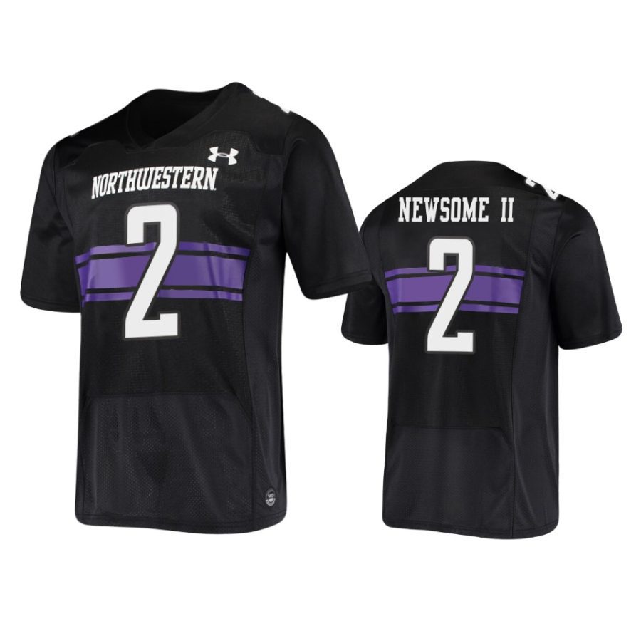 northwestern wildcats greg newsome ii black replica college football jersey