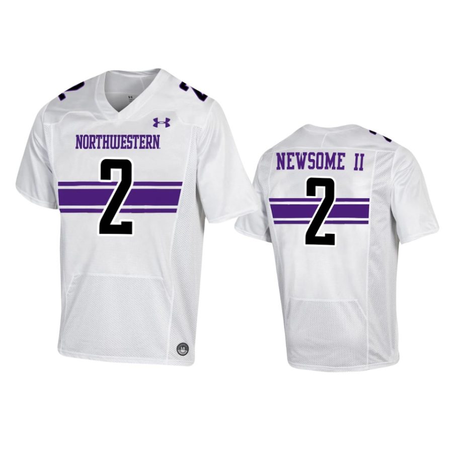 northwestern wildcats greg newsome ii white replica college football jersey