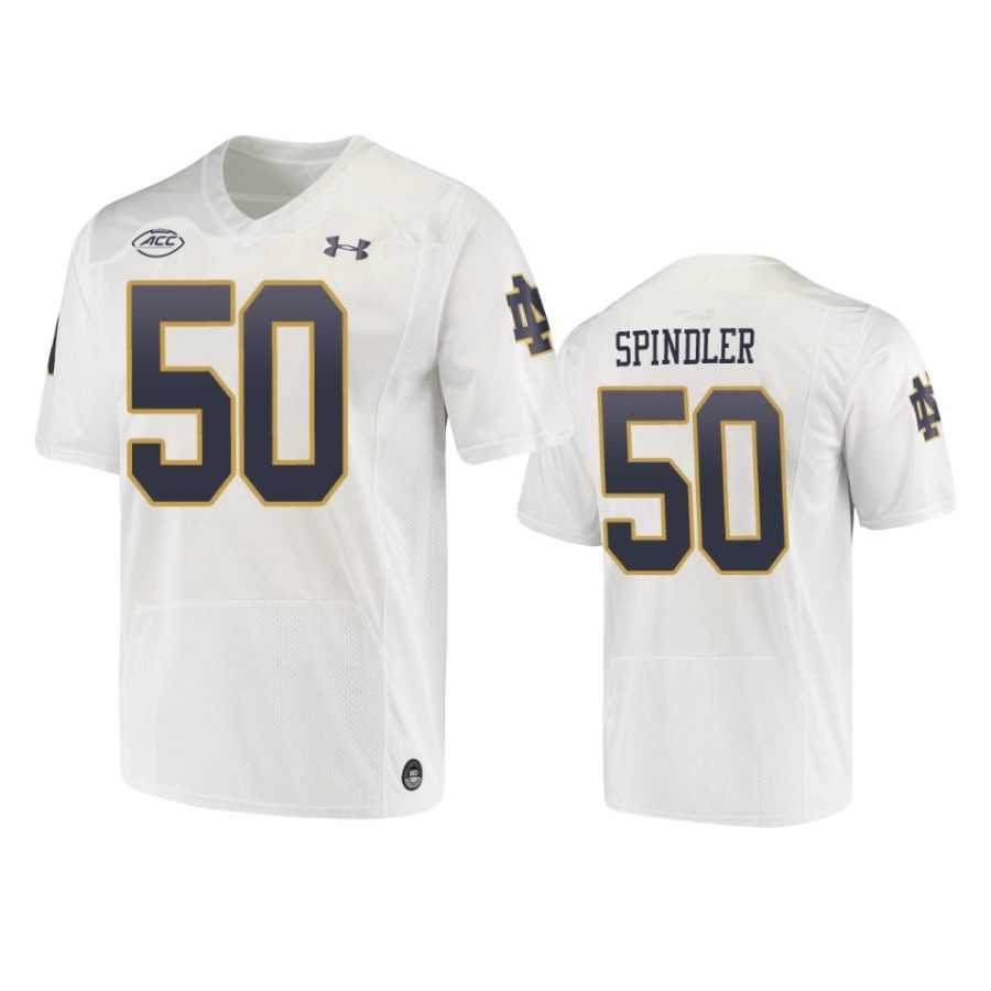 notre dame fighting irish rocco spindler white replica jersey