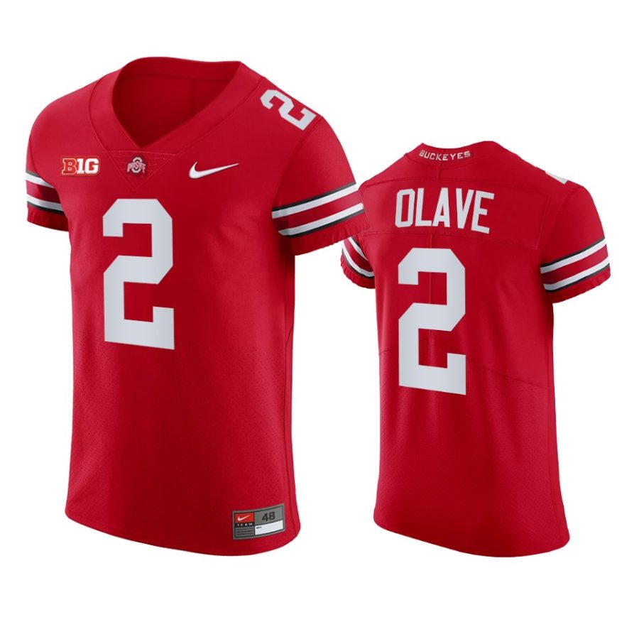 ohio state buckeyes chris olave all scarlet 2021 22 college football jersey