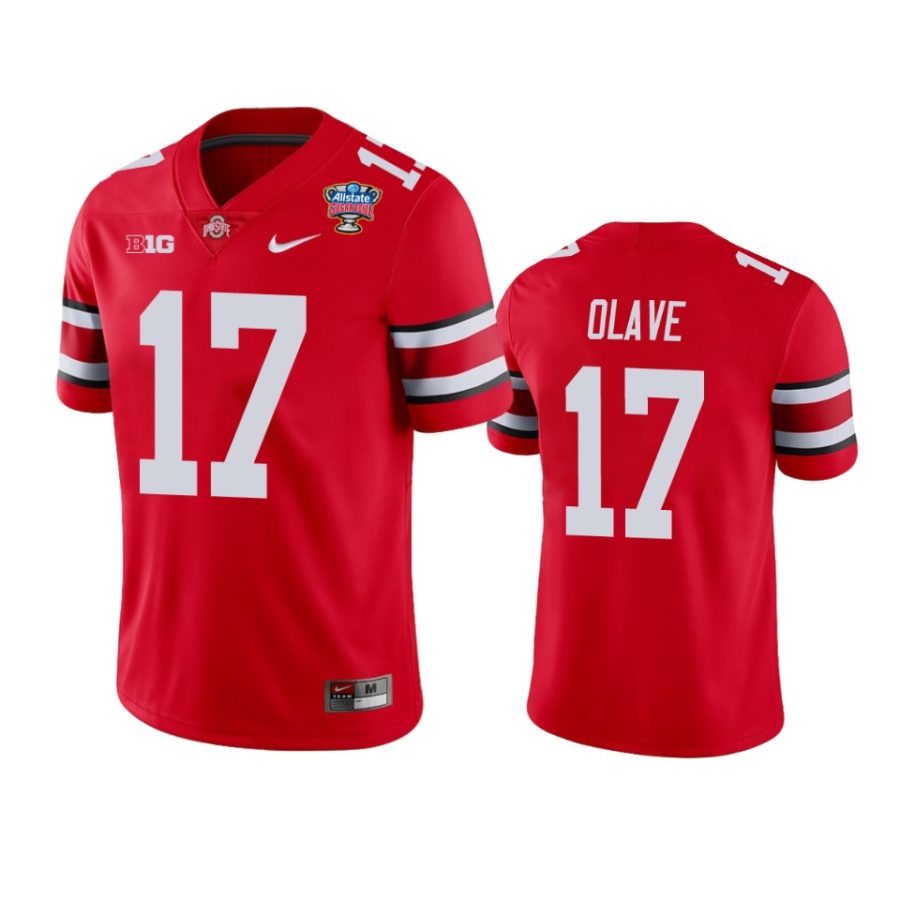 ohio state buckeyes chris olave scarlet 2021 sugar bowl college football jersey