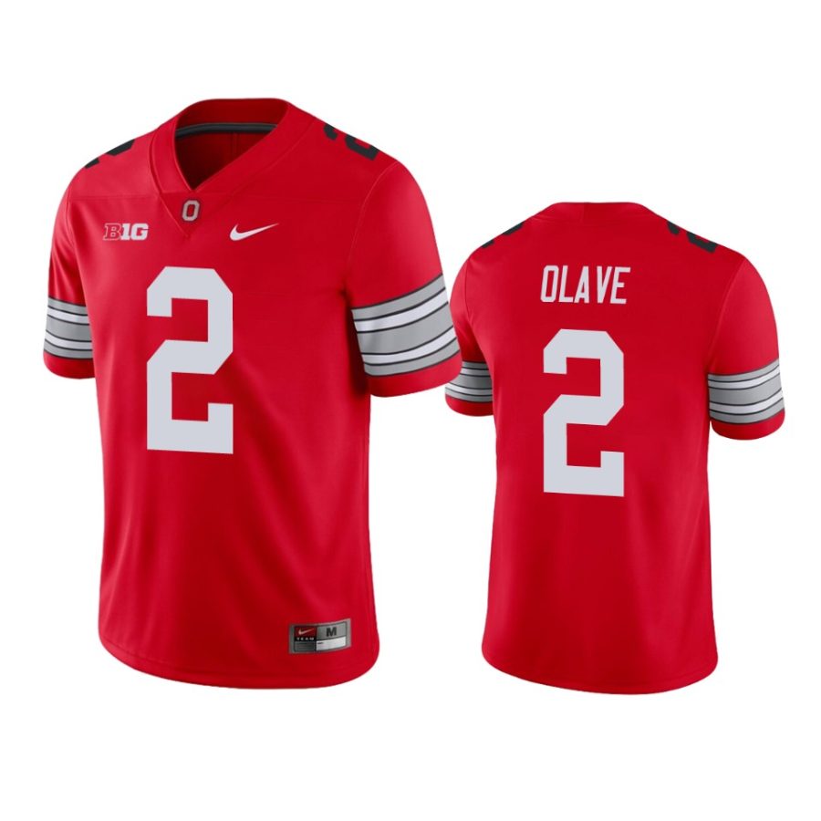 ohio state buckeyes chris olave scarlet alumni football game jersey