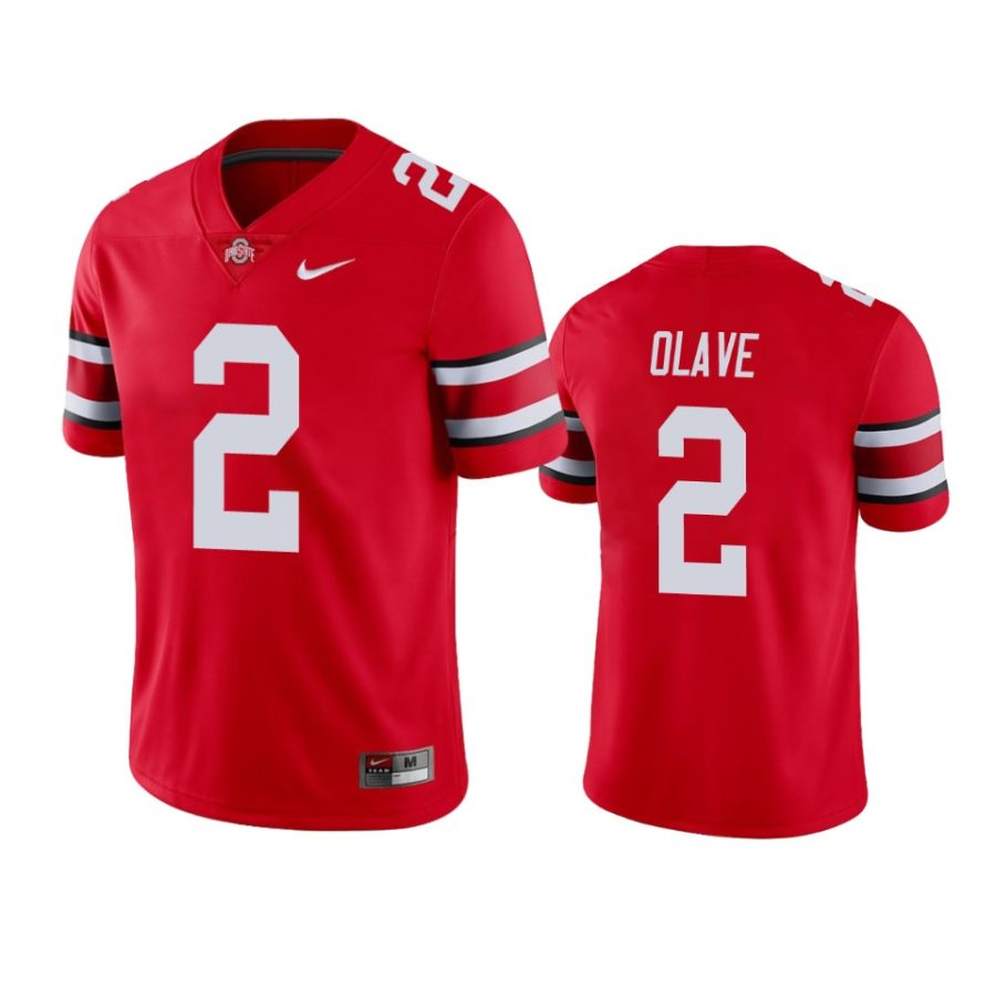 ohio state buckeyes chris olave scarlet game college football jersey