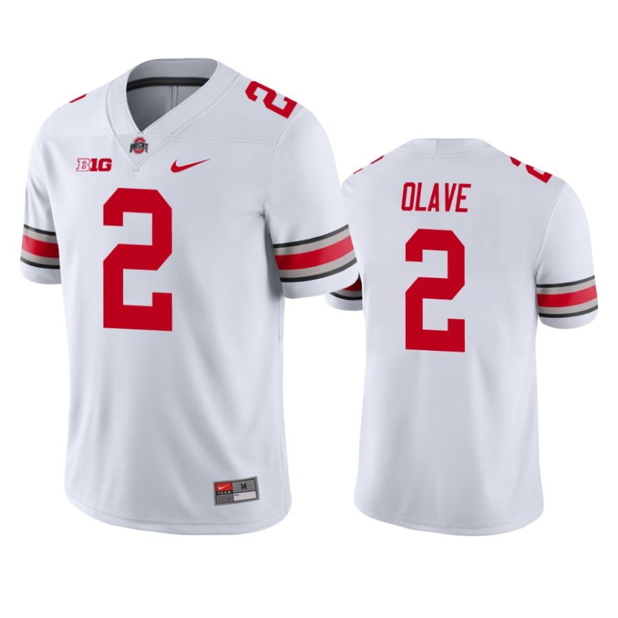 ohio state buckeyes chris olave white game college football jersey