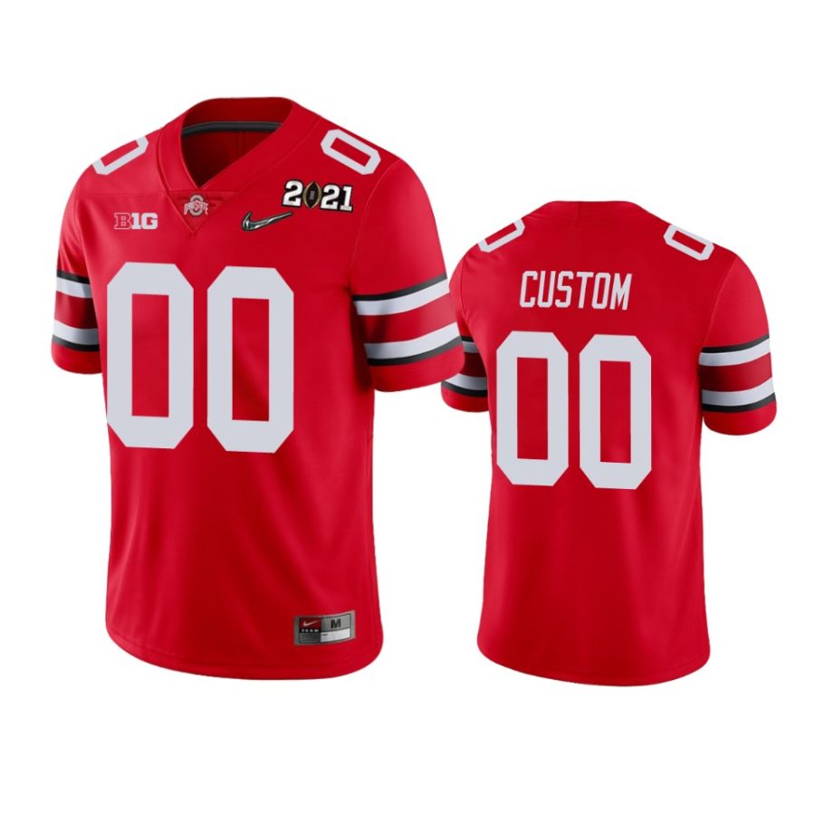 ohio state buckeyes custom scarlet 2021 national championship jersey