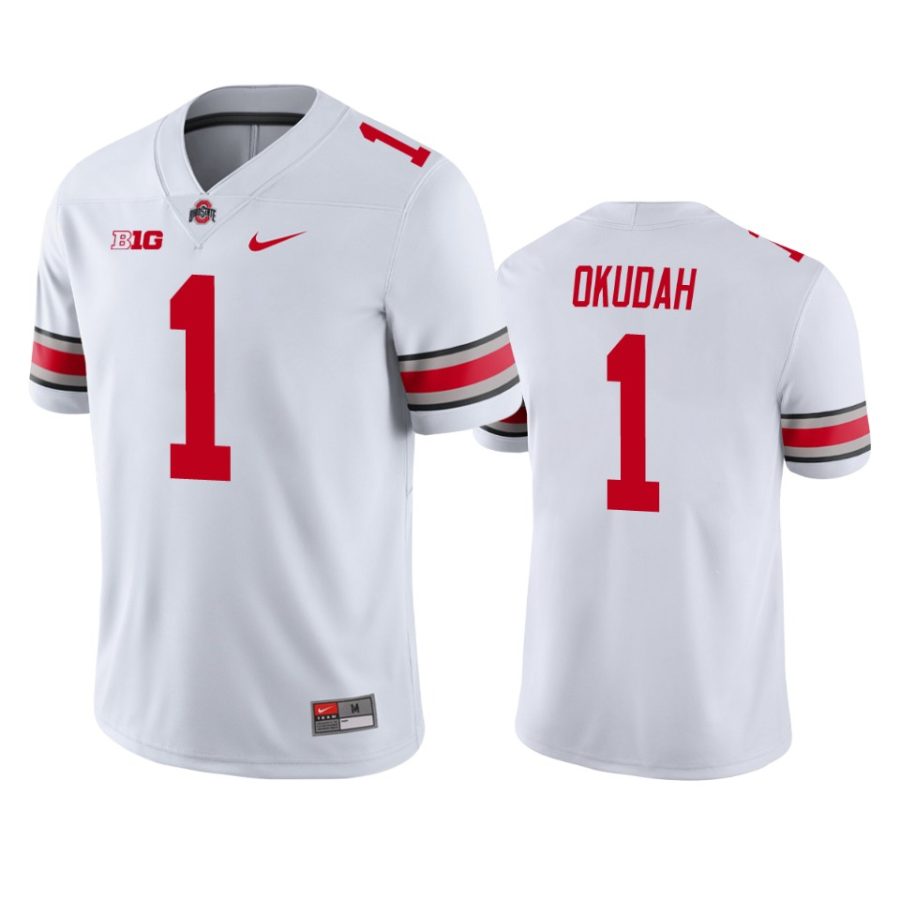 ohio state buckeyes jeff okudah white game college football jersey