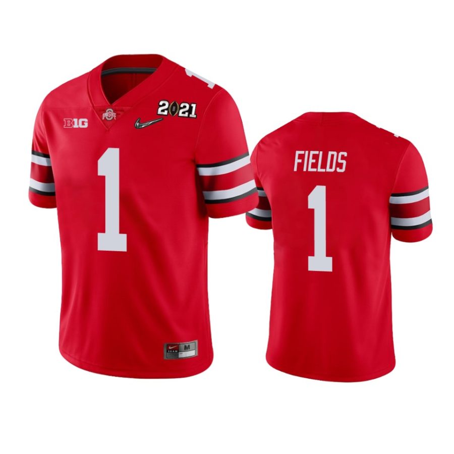 ohio state buckeyes justin fields scarlet 2021 national championship jersey