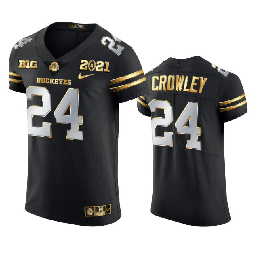 ohio state buckeyes marcus crowley black 2021 national championship jersey