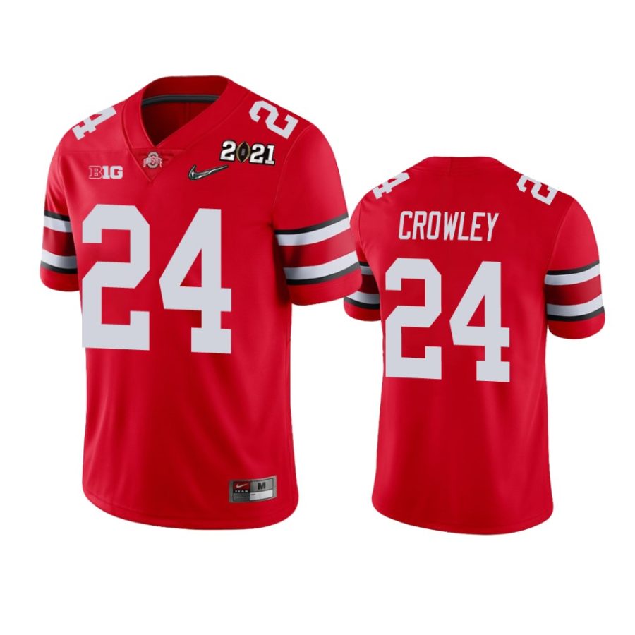 ohio state buckeyes marcus crowley scarlet 2021 national championship jersey