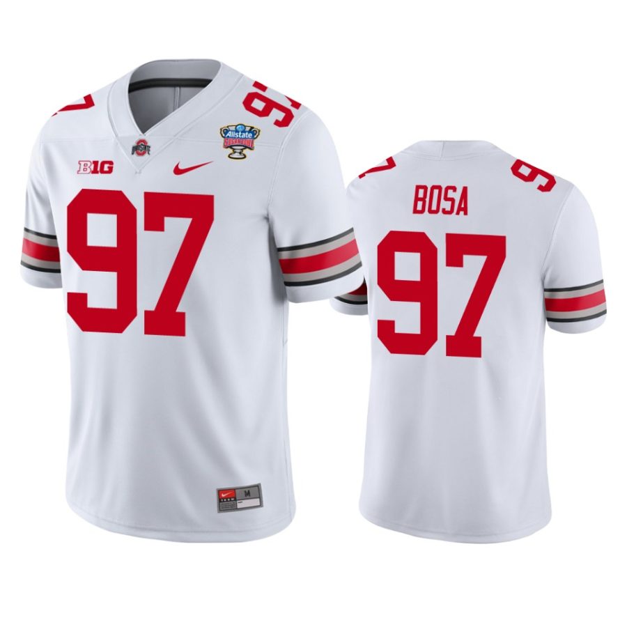 ohio state buckeyes nick bosa white 2021 sugar bowl jersey