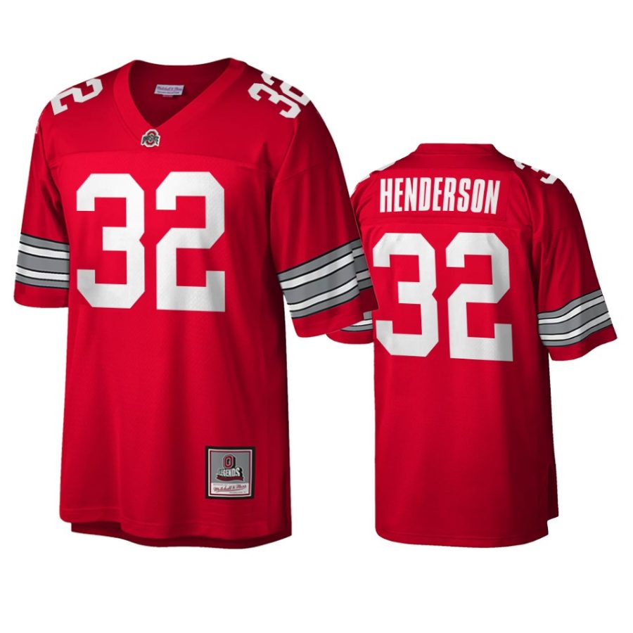 ohio state buckeyes treveyon henderson scarlet black throwback game jersey