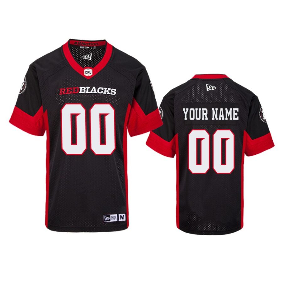 ottawa redblacks custom black replica home jersey