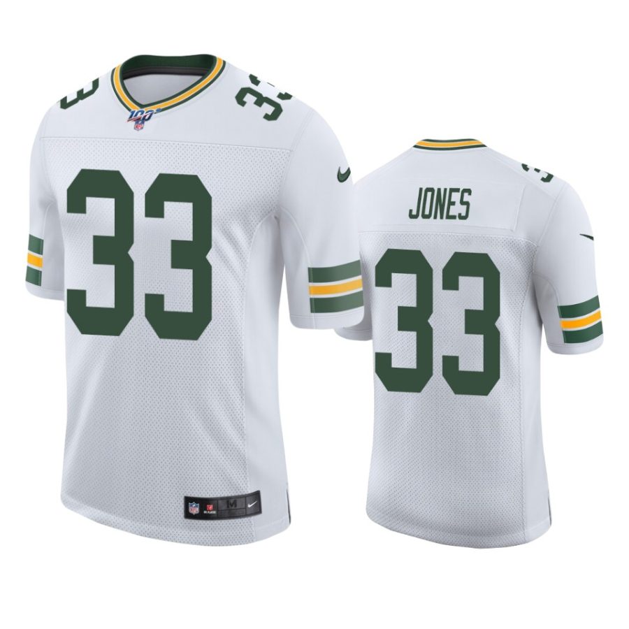 packers aaron jones white limited 100th season jersey