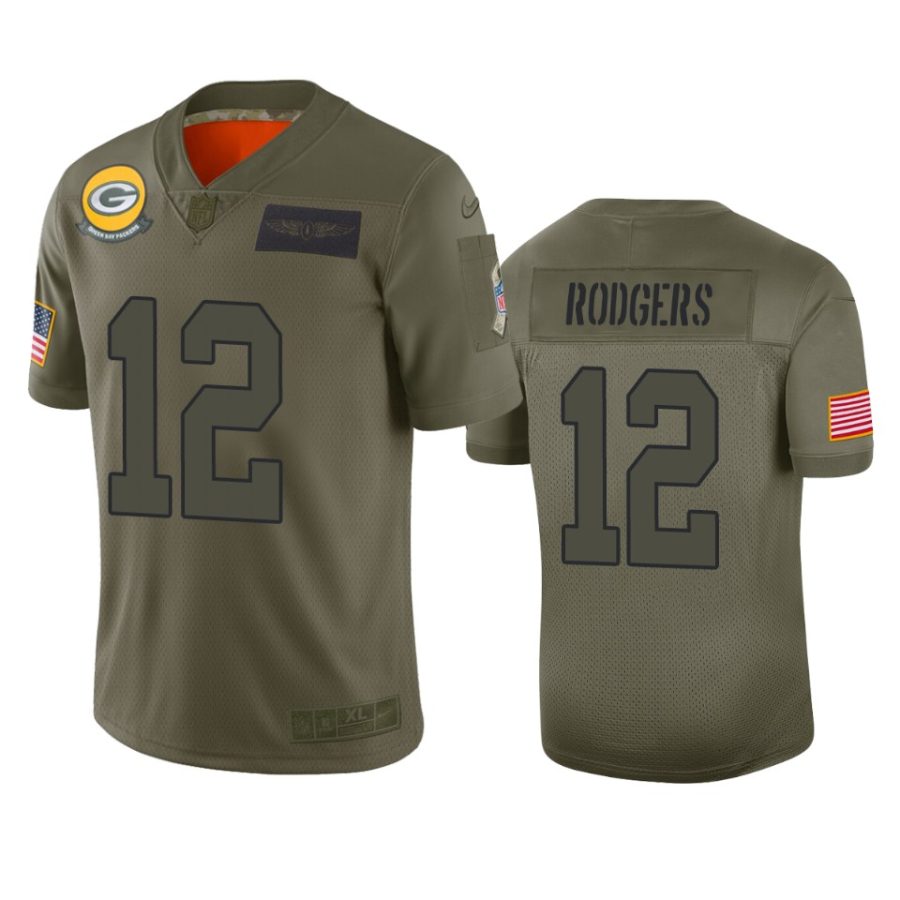 packers aaron rodgers camo limited 2019 salute to service jersey