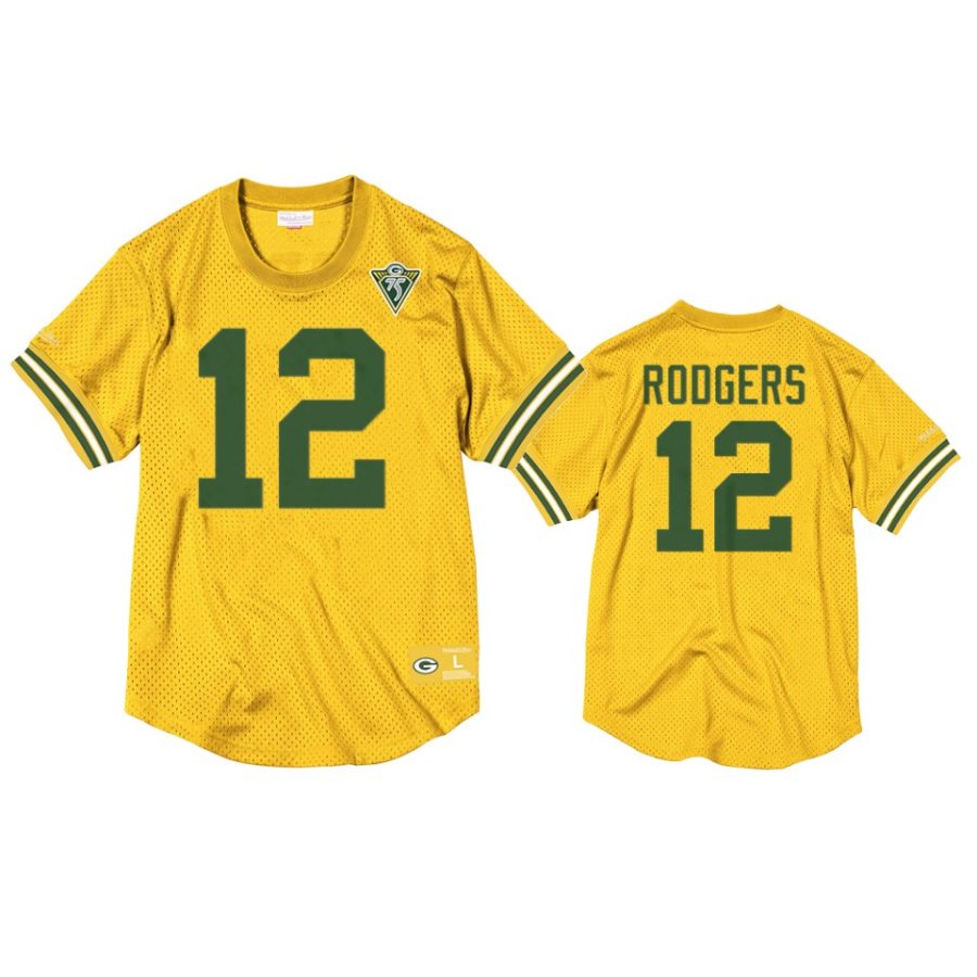 packers aaron rodgers gold throwback 75th anniversary jersey