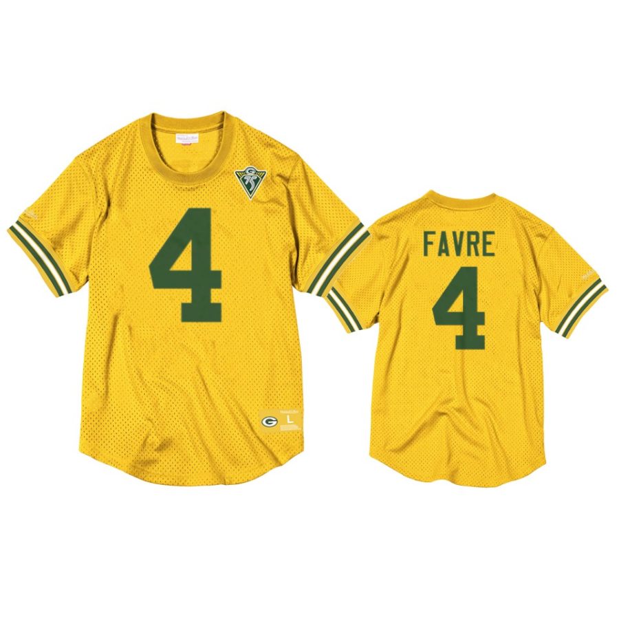 packers brett favre gold throwback 75th anniversary jersey