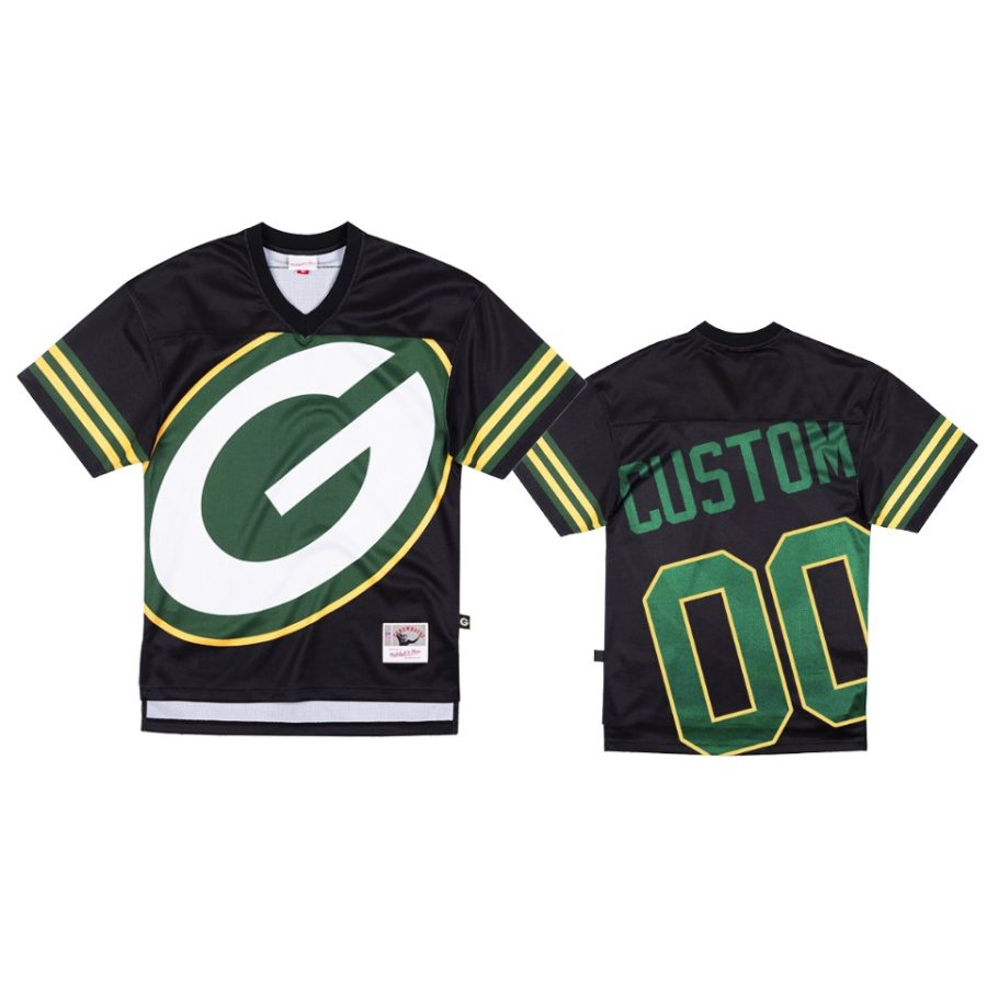 packers custom black big face jersey