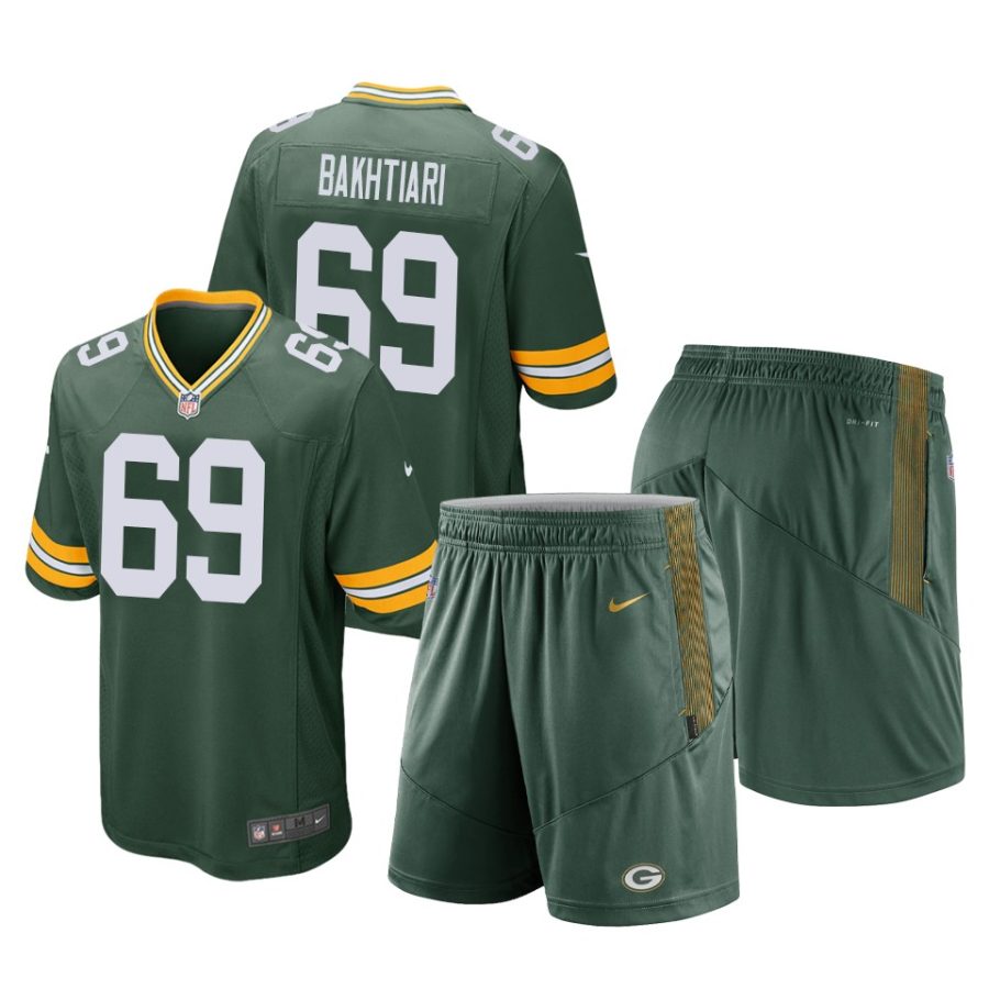 packers david bakhtiari green game shorts jersey