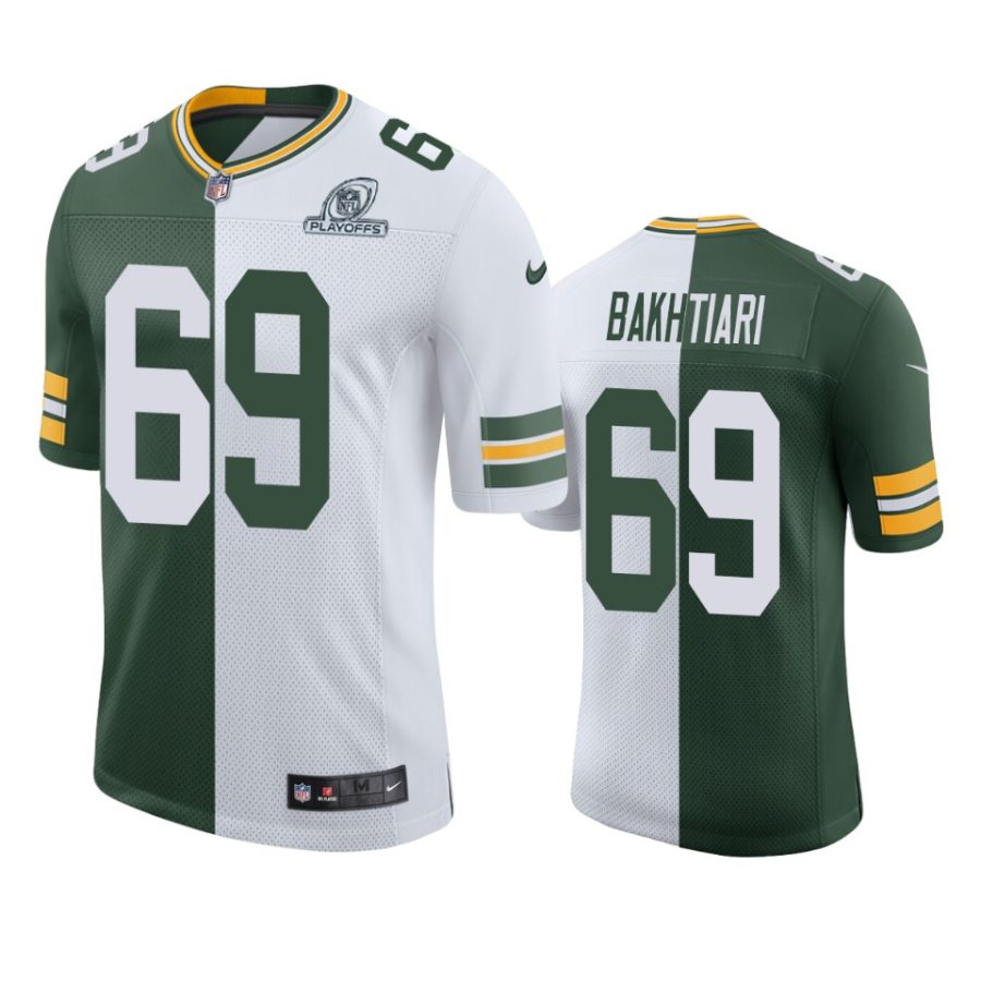 packers david bakhtiari green white 2020 nfl playoffs split jersey