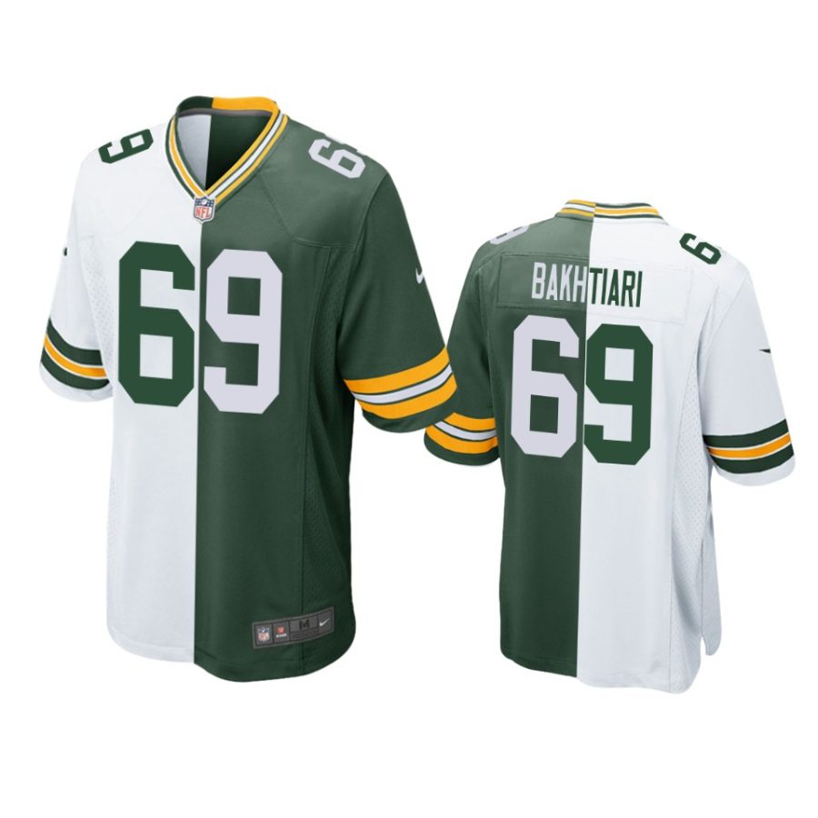 packers david bakhtiari green white split two tone jersey