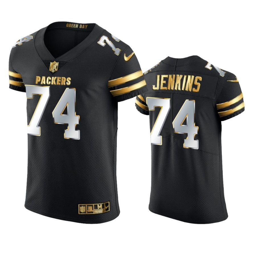 packers elgton jenkins black 2020 21 golden edition elite jersey