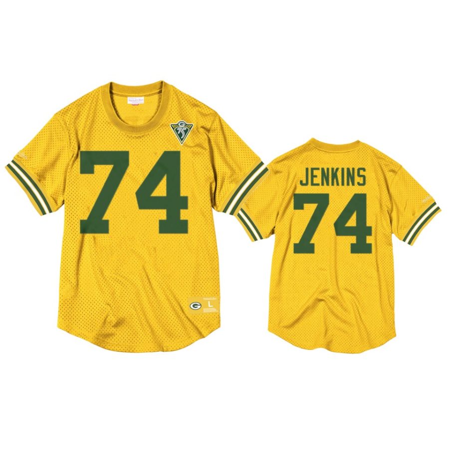 packers elgton jenkins gold throwback 75th anniversary jersey