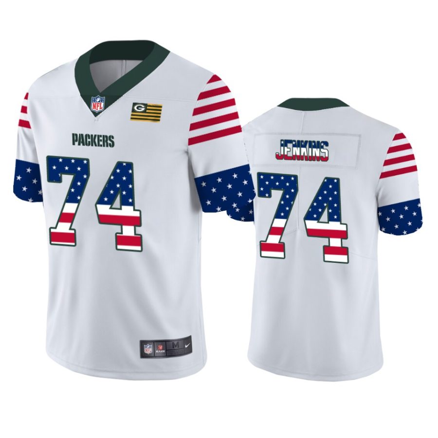 packers elgton jenkins white independence day vapor jersey