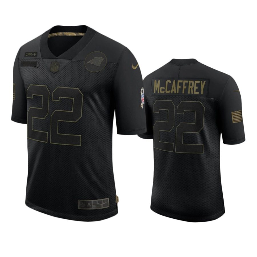 panthers christian mccaffrey black limited 2020 salute to service jersey