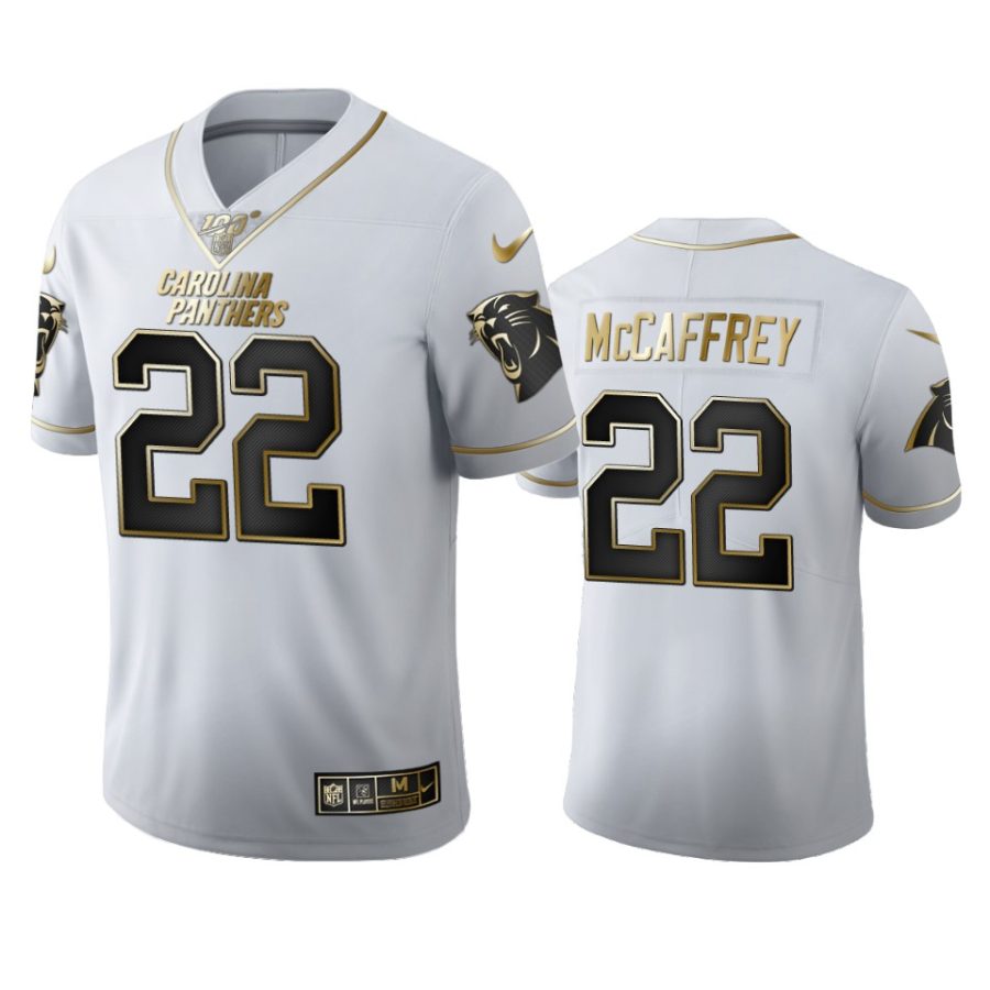 panthers christian mccaffrey white golden edition 100th season jersey