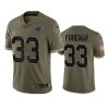 panthers donta foreman olive limited 2022 salute to service jersey