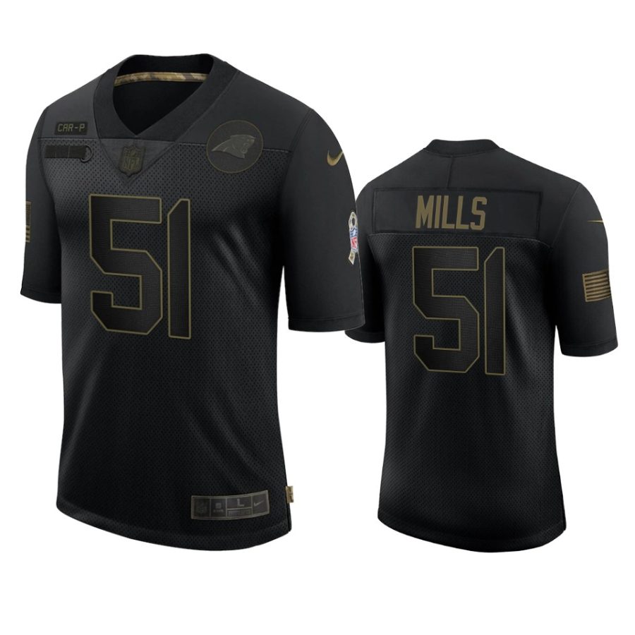 panthers sam mills black retired 2020 salute to service jersey