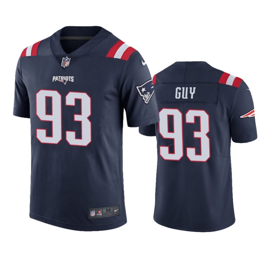 patriots 93 lawrence guy navy color rush limited jersey