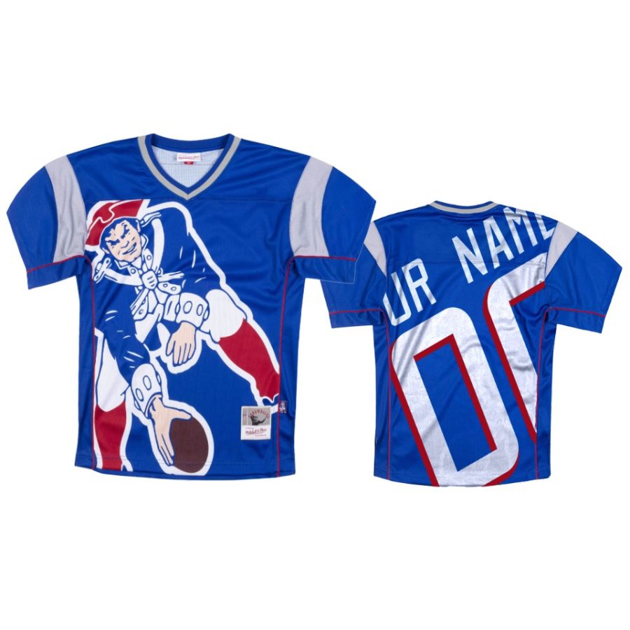 patriots custom blue big face jersey