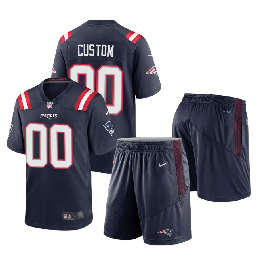 patriots custom navy game shorts jersey