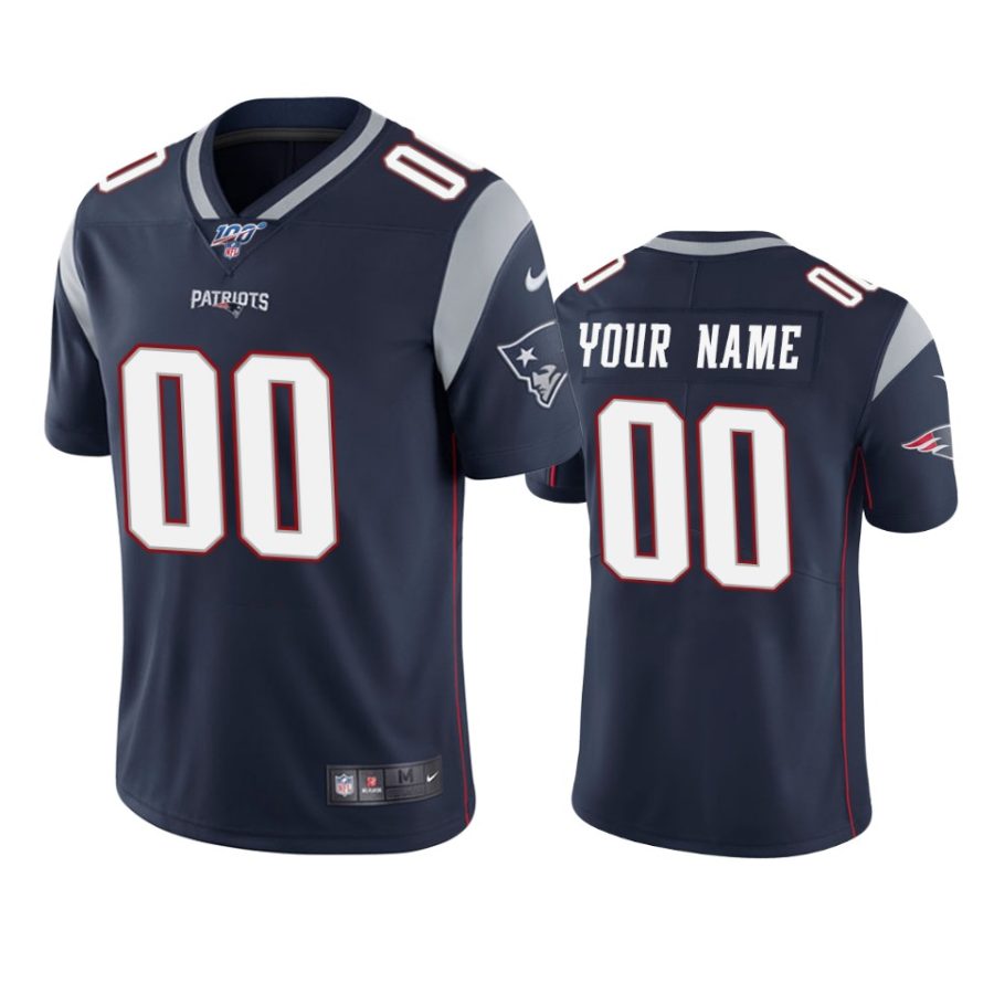 patriots custom navy limited 100th season jersey