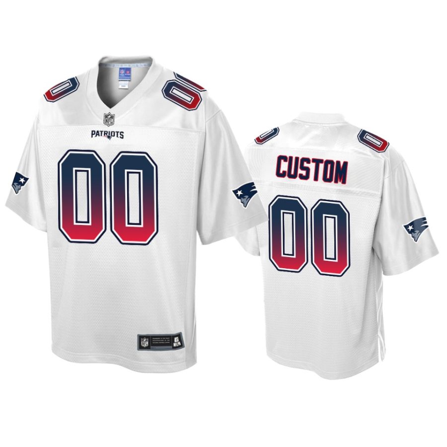 patriots custom white fade fashion jersey